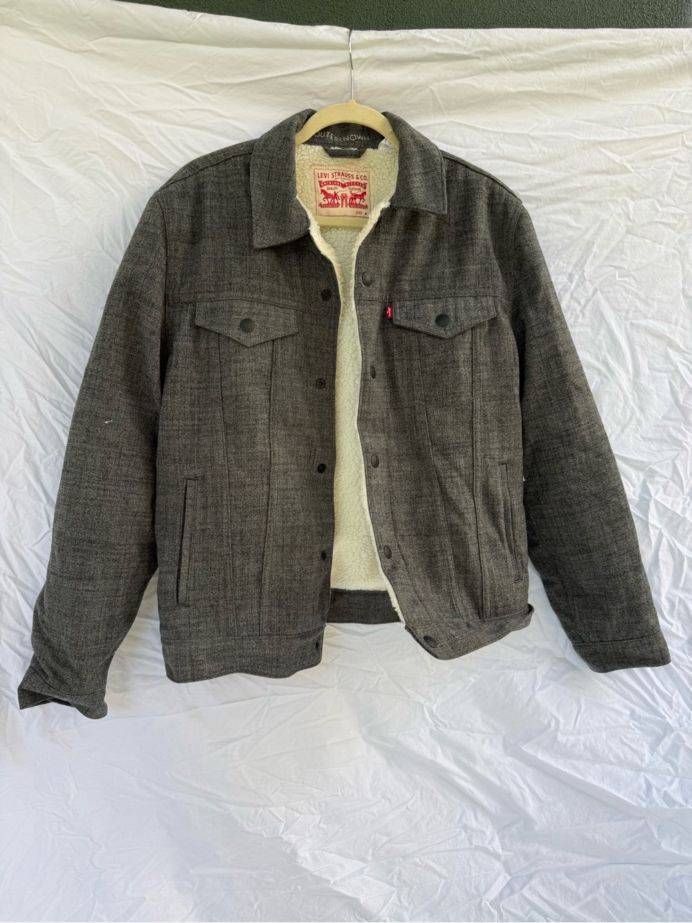 Levi's Dark Gray Sherpa-Lined Bomber Jacket